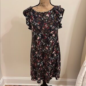 LOFT Floral Ruffle Sleeve Dress, EUC, Size XS